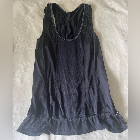 Lululemon Mind Over Matter Ruffle Black Tank Top - Picture 2 of 5